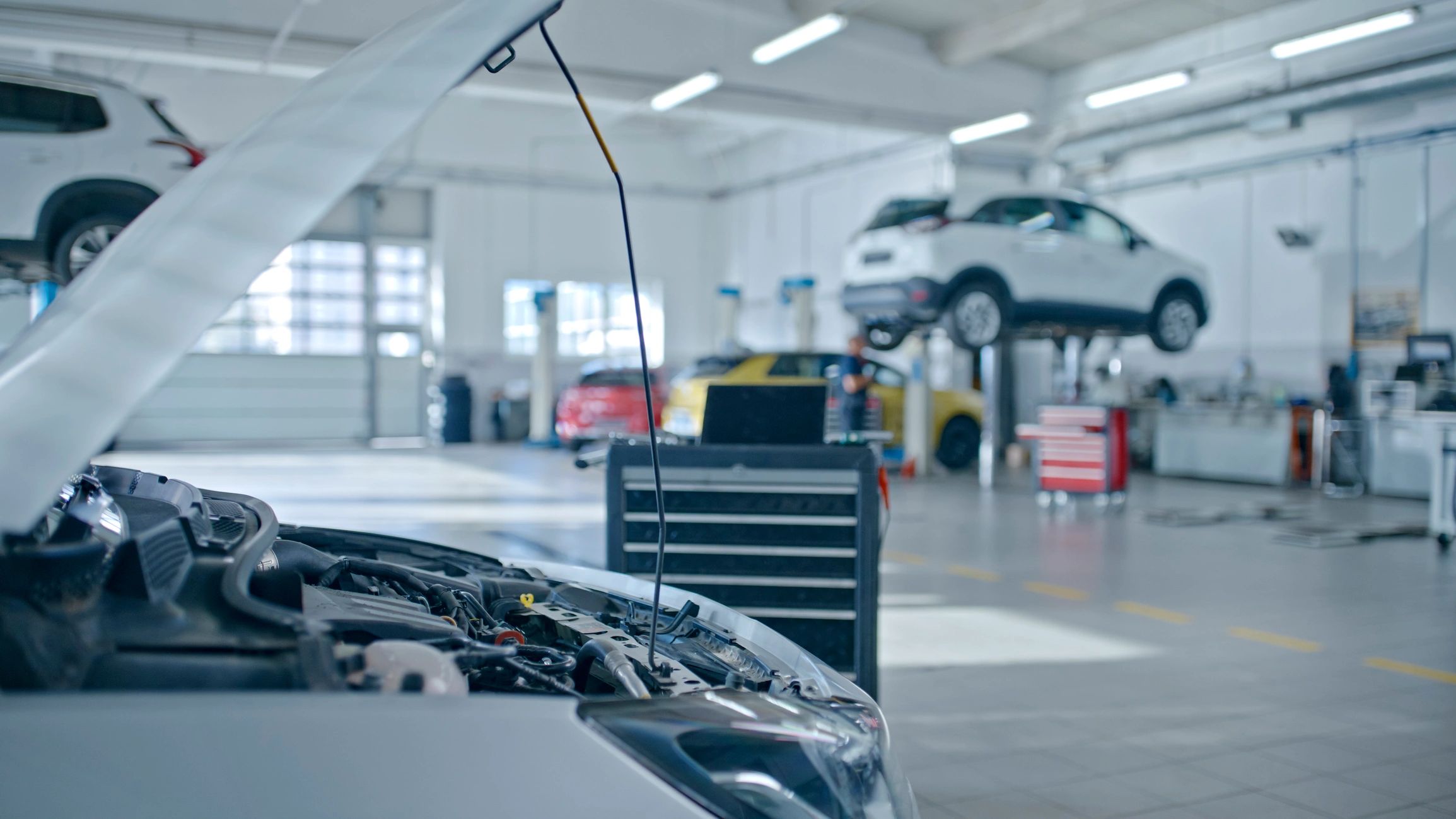 Modern Japanese auto repair shop