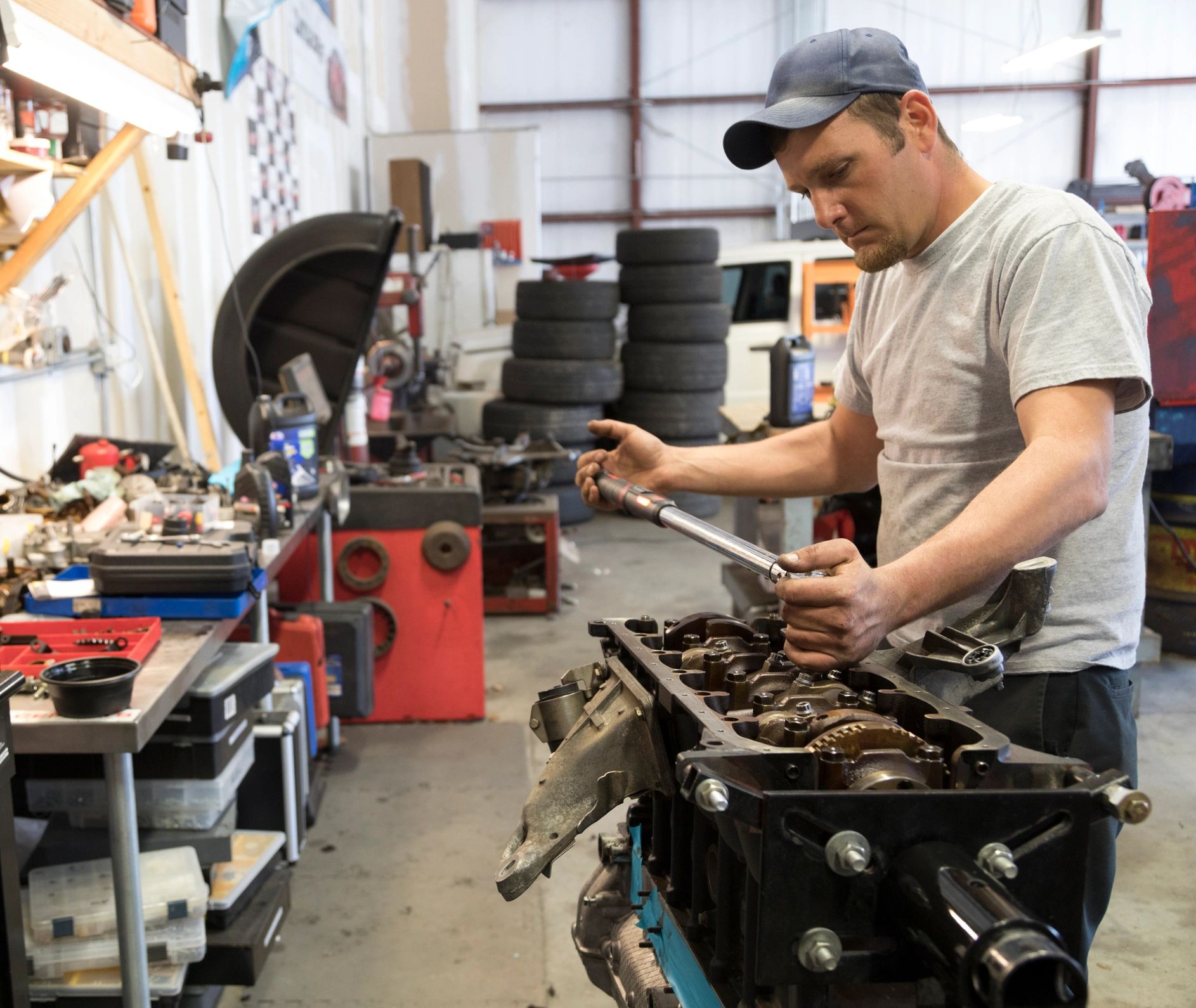 ASE certified mechanic working